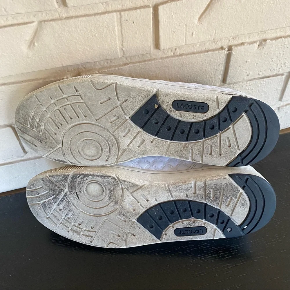 Lacoste Carnaby TR White Quilted Leather Mens Sneakers Shoes Size 13